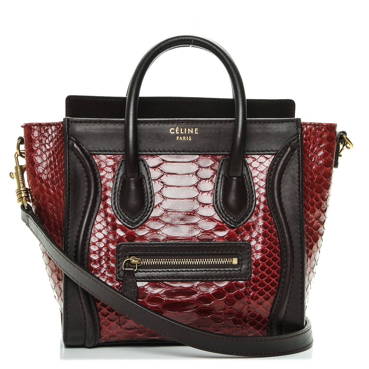 Python Smooth Calfskin Nano Luggage Burgundy