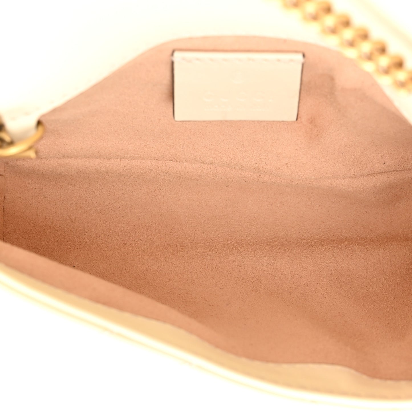 Calfskin Matelasse Super Mini GG Marmont Shoulder Bag White