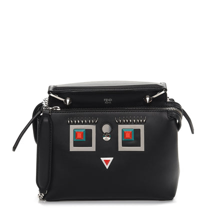 Fendi Vitello Baltico Hypnoteyes Studded Small Dotcom Click Chain Satchel Black 1 of 10