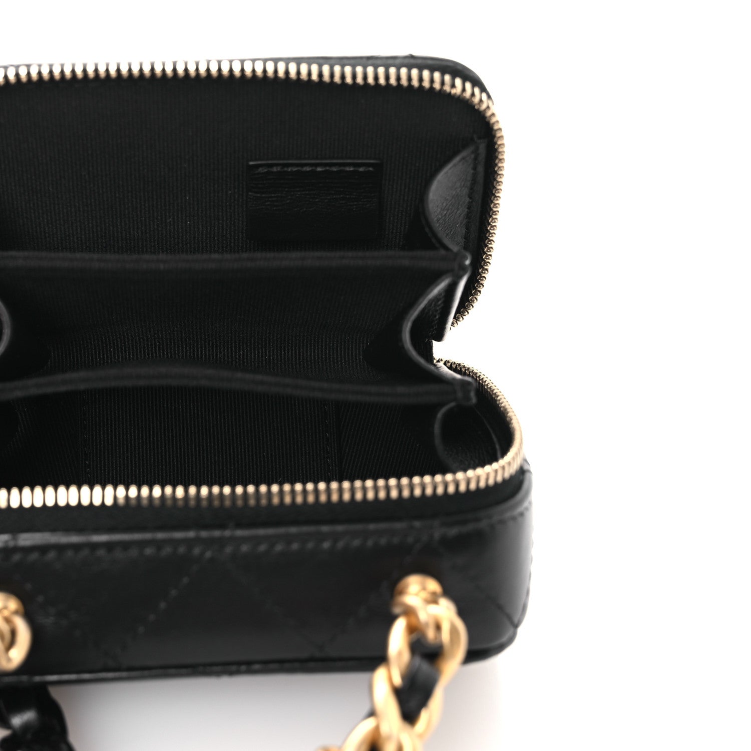Chanel Lambskin Quilted Mini Lacquered Chain Clutch Black 5 of 10