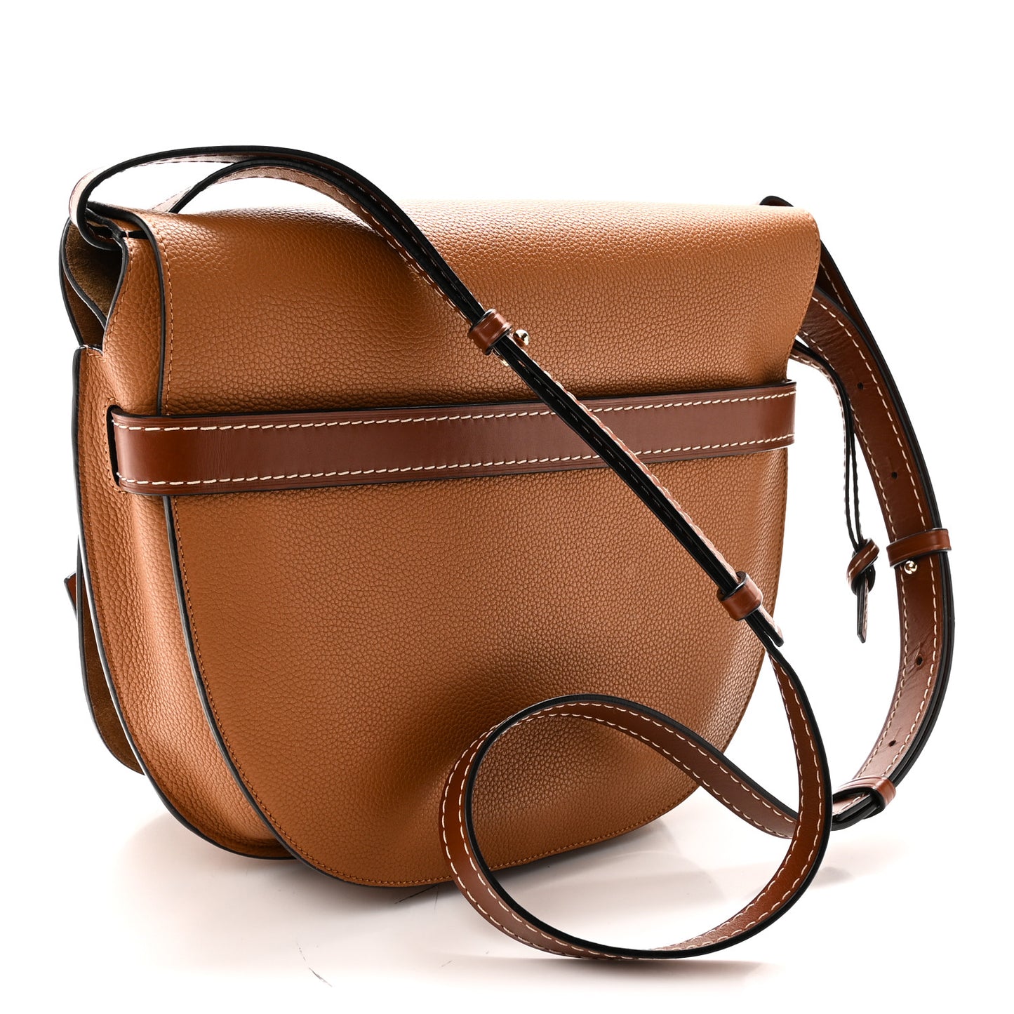Grained Calfskin Large Gate Bag Caramel Pecan