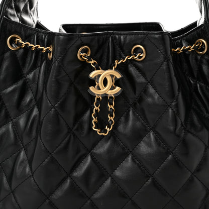 Chanel Shiny Calfskin Quilted Small Chanel 25 Handbag Black 8 of 11