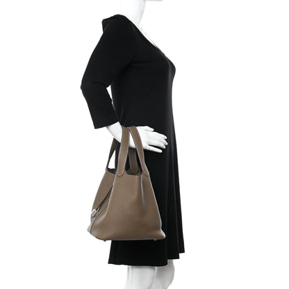 Hermes Taurillon Clemence Picotin Lock 22 MM Etoupe 2 of 11