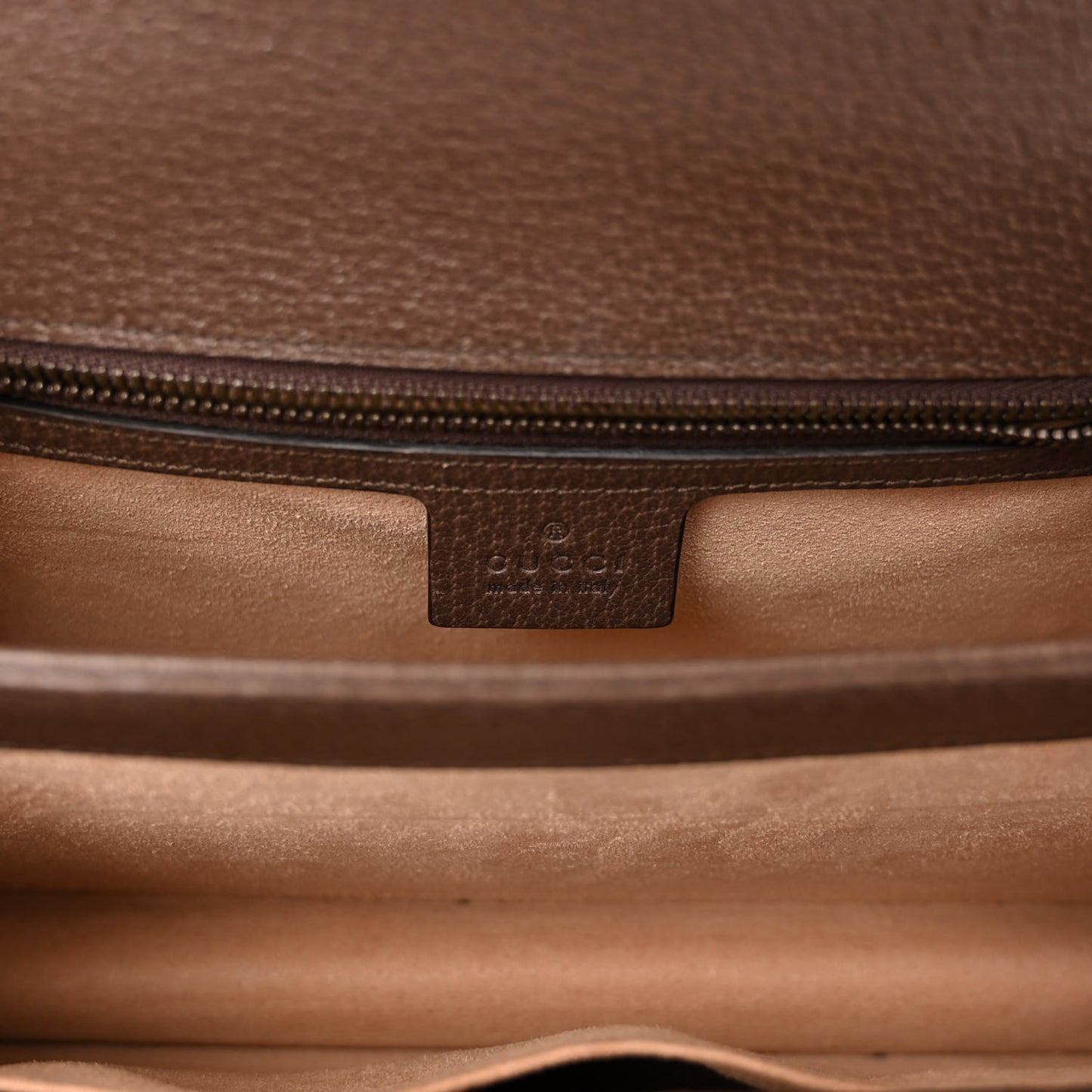 GG Supreme Monogram Textured Dollar Calfskin Web Small Ophidia Padlock Top Handle Bag Beige Ebony New Acero