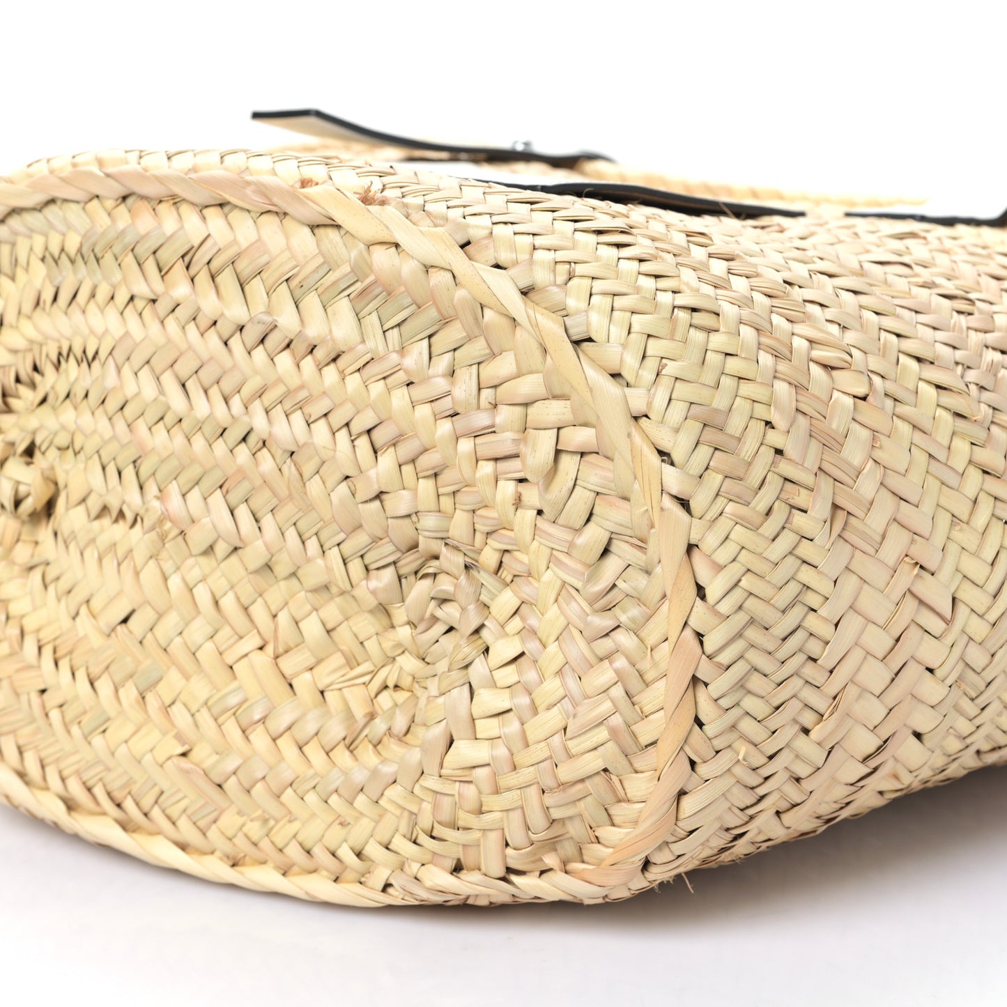 Raffia Basket Tote Bag Natural White