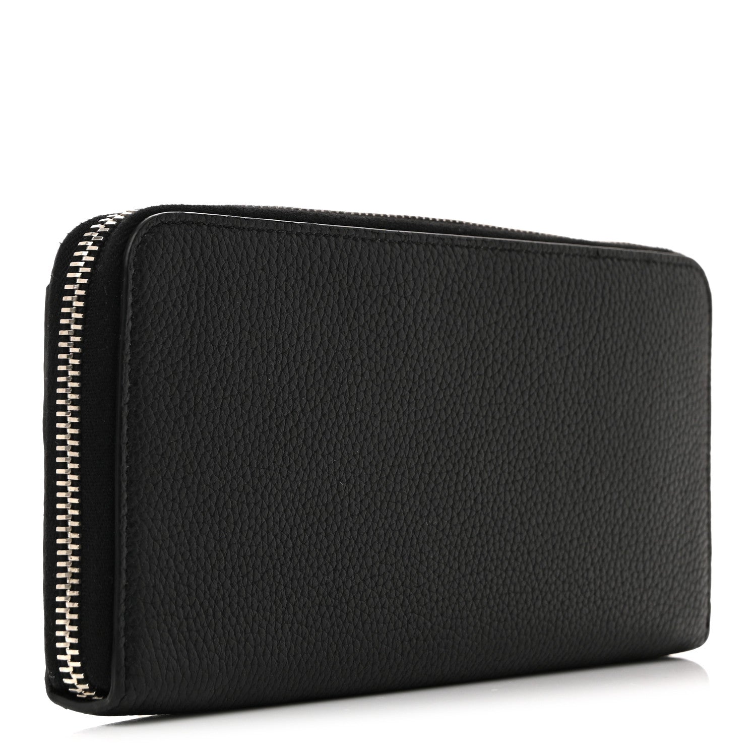 Saint Laurent Grained Calfskin Classic Zip Around Snap Wallet Black 3 of 9