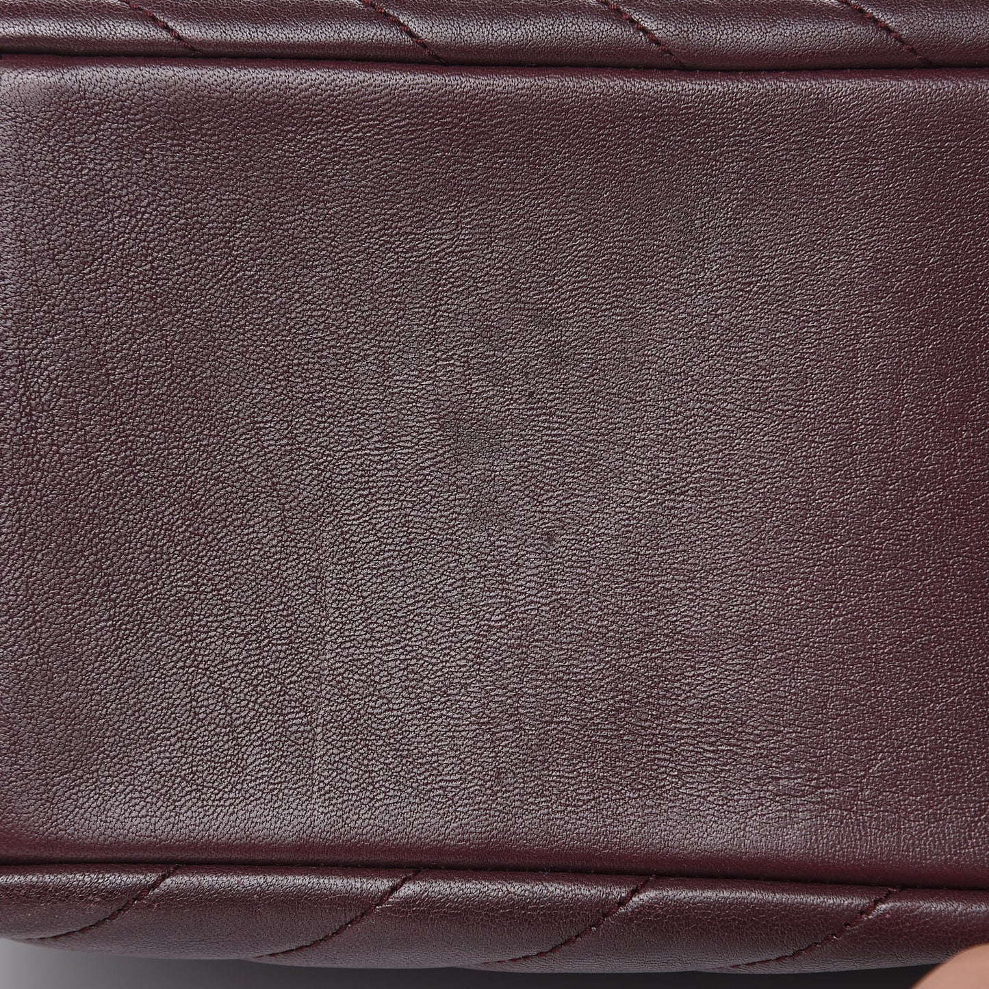 Sheepskin Matelasse Chevron Large Monogram Shopping Bag Burgundy