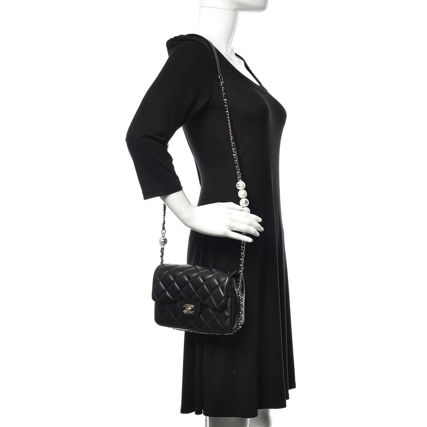 Lambskin Quilted Small My Precious Flap Black