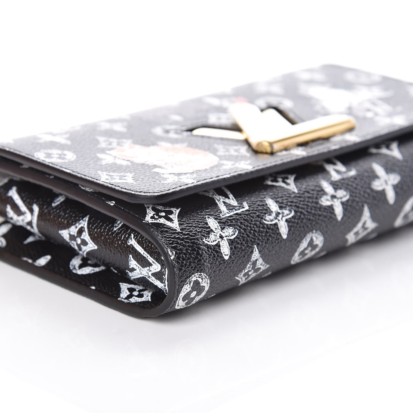 Catogram Twist Chain Wallet Black
