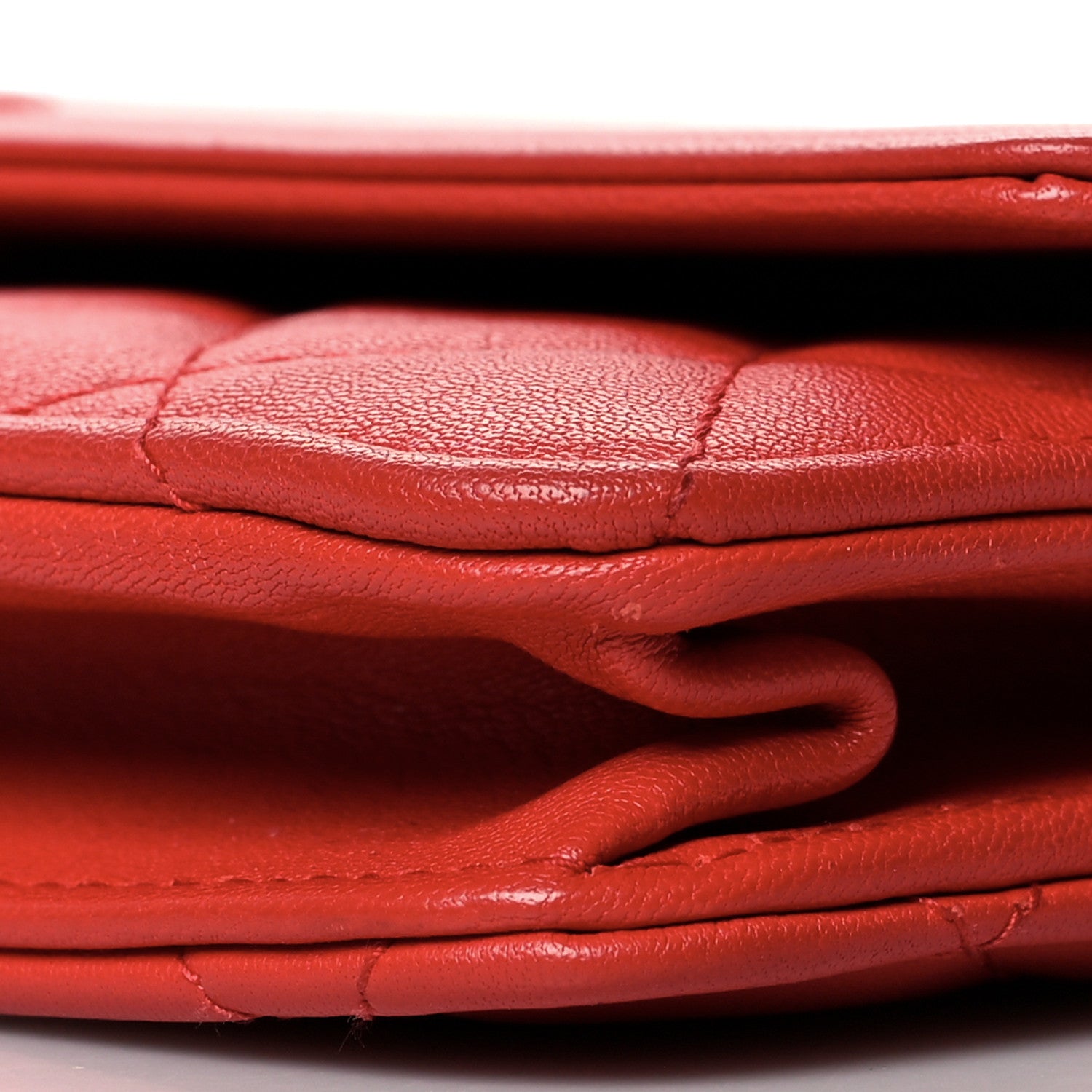 Chanel Grained Calfskin Quilted CC Box Wallet On Chain WOC Red 10 of 11