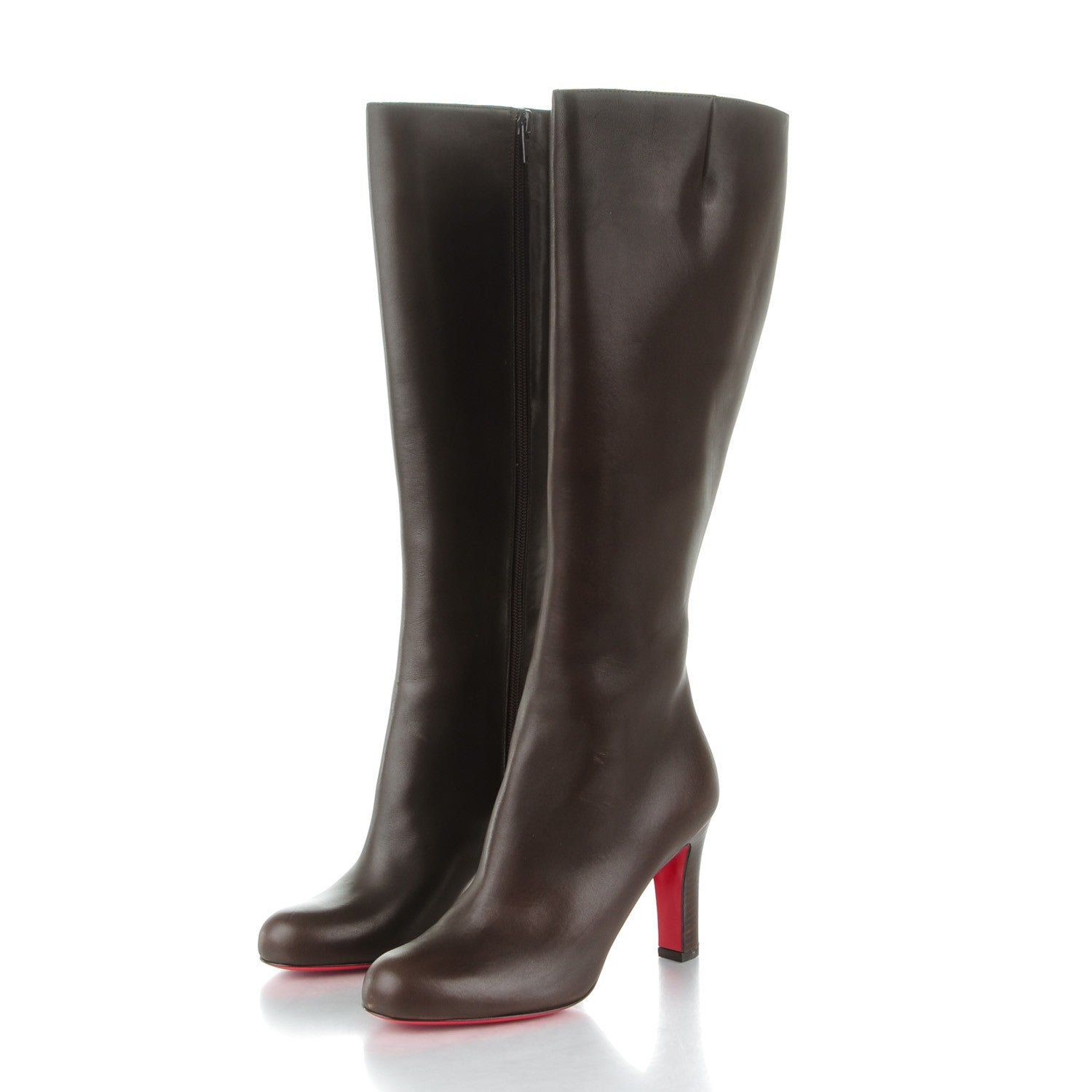 Christian Louboutin Calfskin Miss Tack Botta 85 Boots 36 Dark Brown 3 of 9