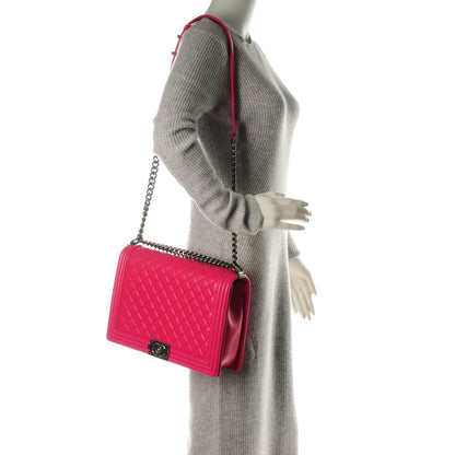 Chanel Lambskin Quilted Large Boy Flap Pink 2 of 7