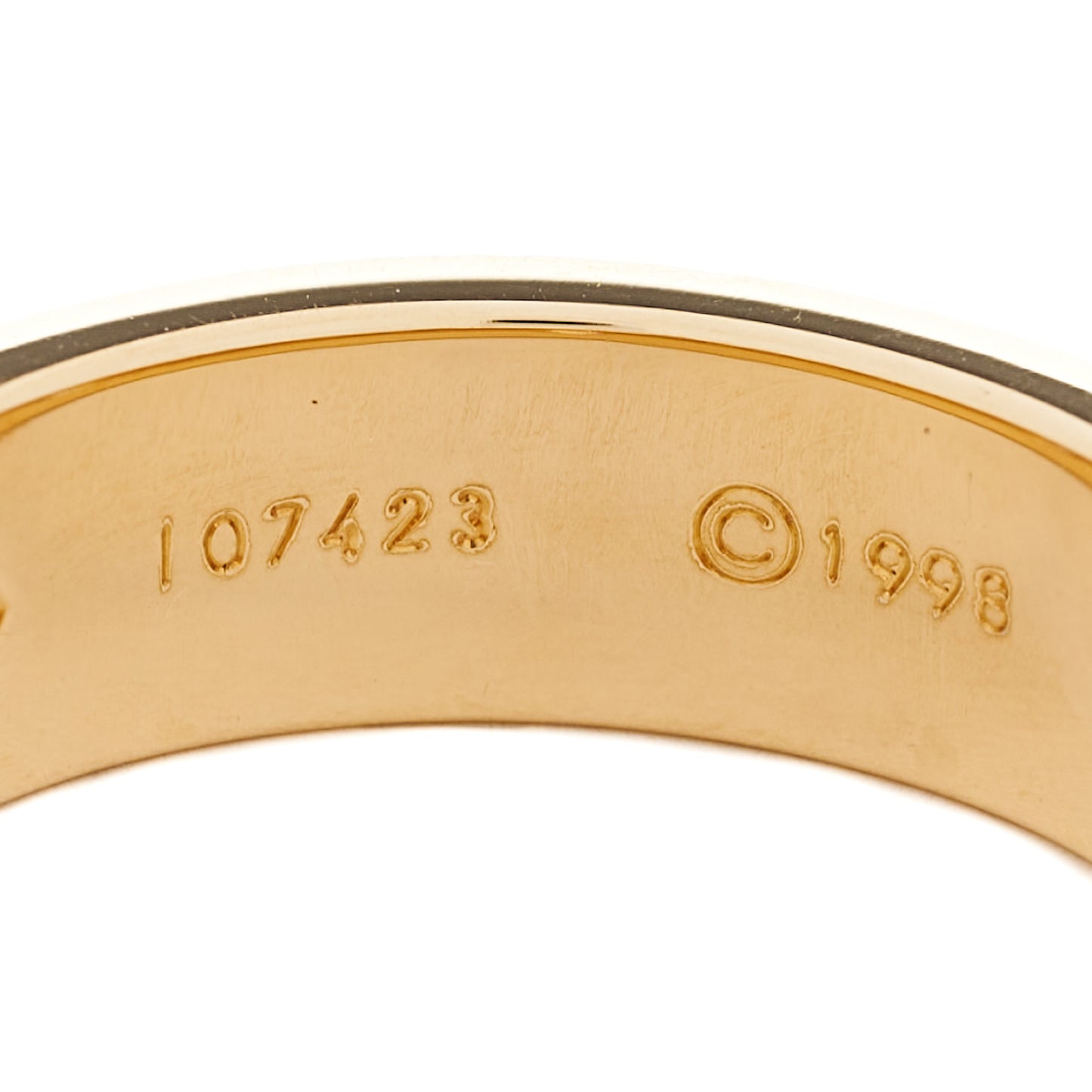 18K Yellow Gold 3 Diamond 5.5mm LOVE Ring 53 6.25