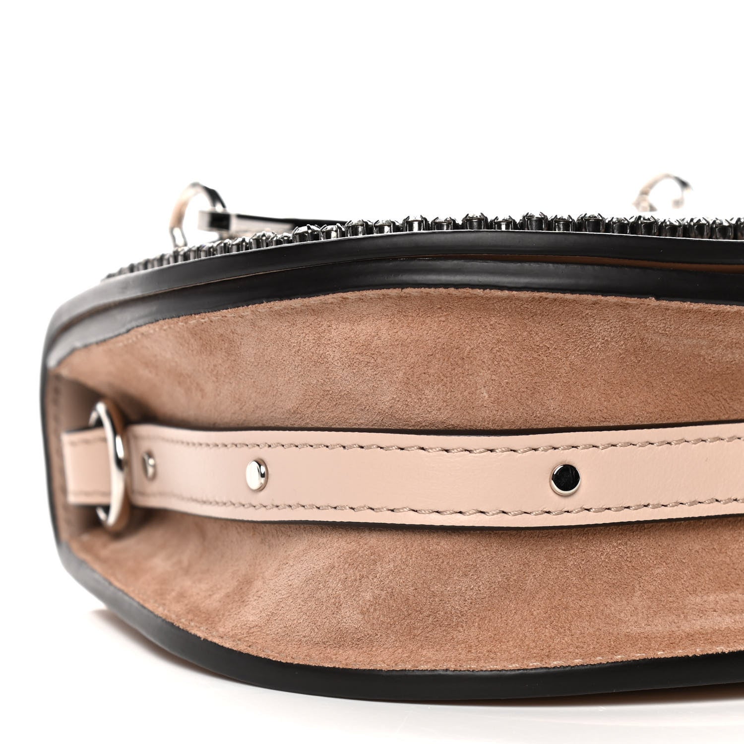 Chloe Calfskin Crystal Embellished Small Nile Bracelet Bag Cement Pink 7 of 13