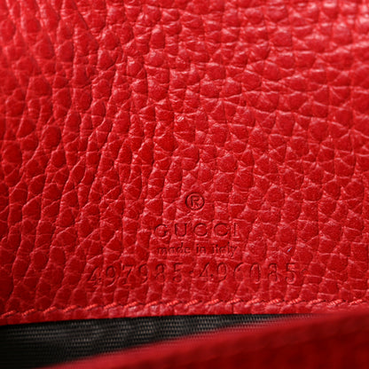 Gucci Dollar Calfskin Mini GG Marmont Chain Wallet Hibiscus Red 6 of 10