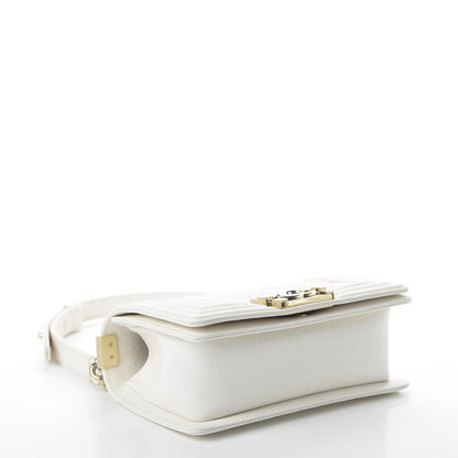 Chanel Caviar Quilted Small Boy Flap White 4 of 11
