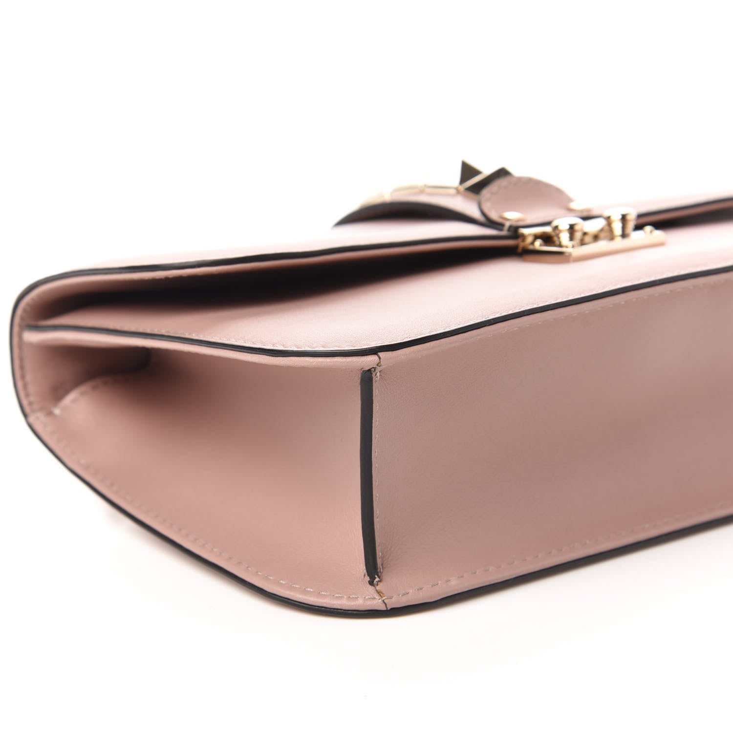 Valentino Garavani Vitello Medium Glam Lock Rockstud Flap Poudre 7 of 10