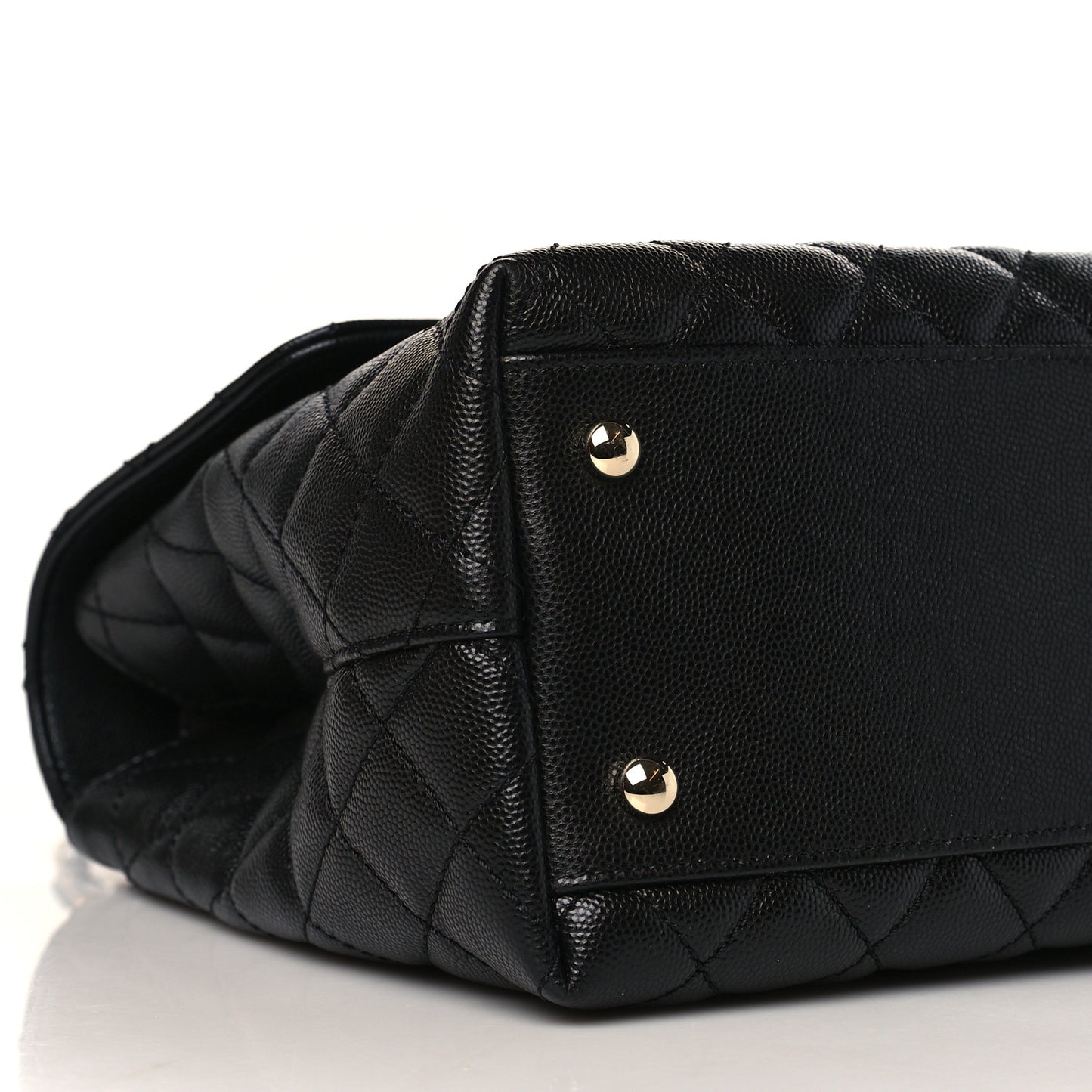 Caviar Quilted Medium Coco Handle Flap Black