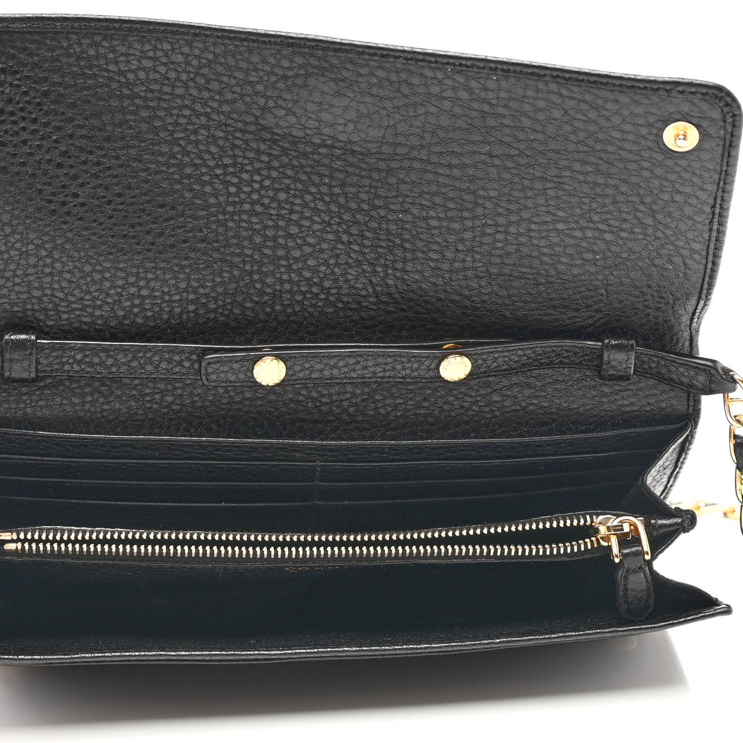 Vitello Daino Chain Wallet Black
