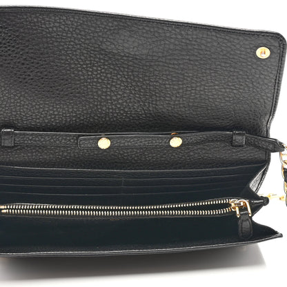 Prada Vitello Daino Chain Wallet Black 5 of 10