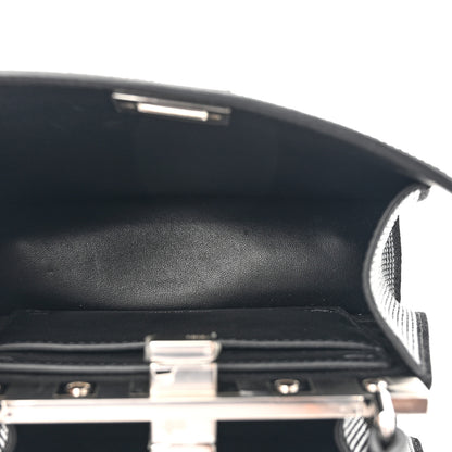 Fendi Crystal Shiny Nappa FF Petite Peekaboo I SEE U Satchel Black 5 of 11