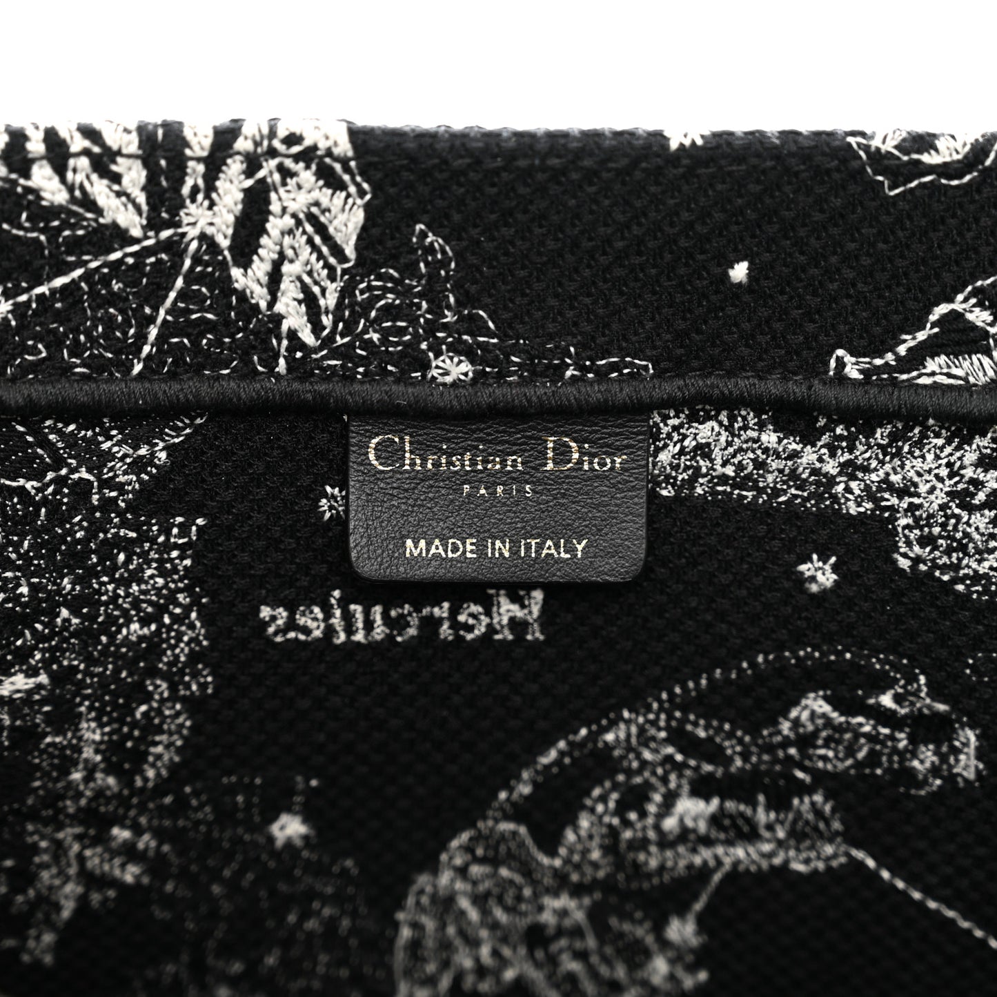 Canvas Embroidered Large Zodiac Toile De Jouy Book Tote Black Multicolor