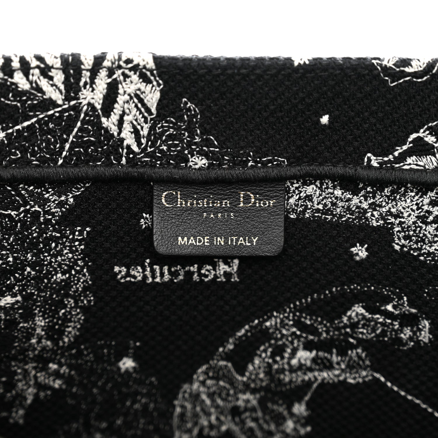 Christian Dior Canvas Embroidered Large Zodiac Toile De Jouy Book Tote Black Multicolor 7 of 10