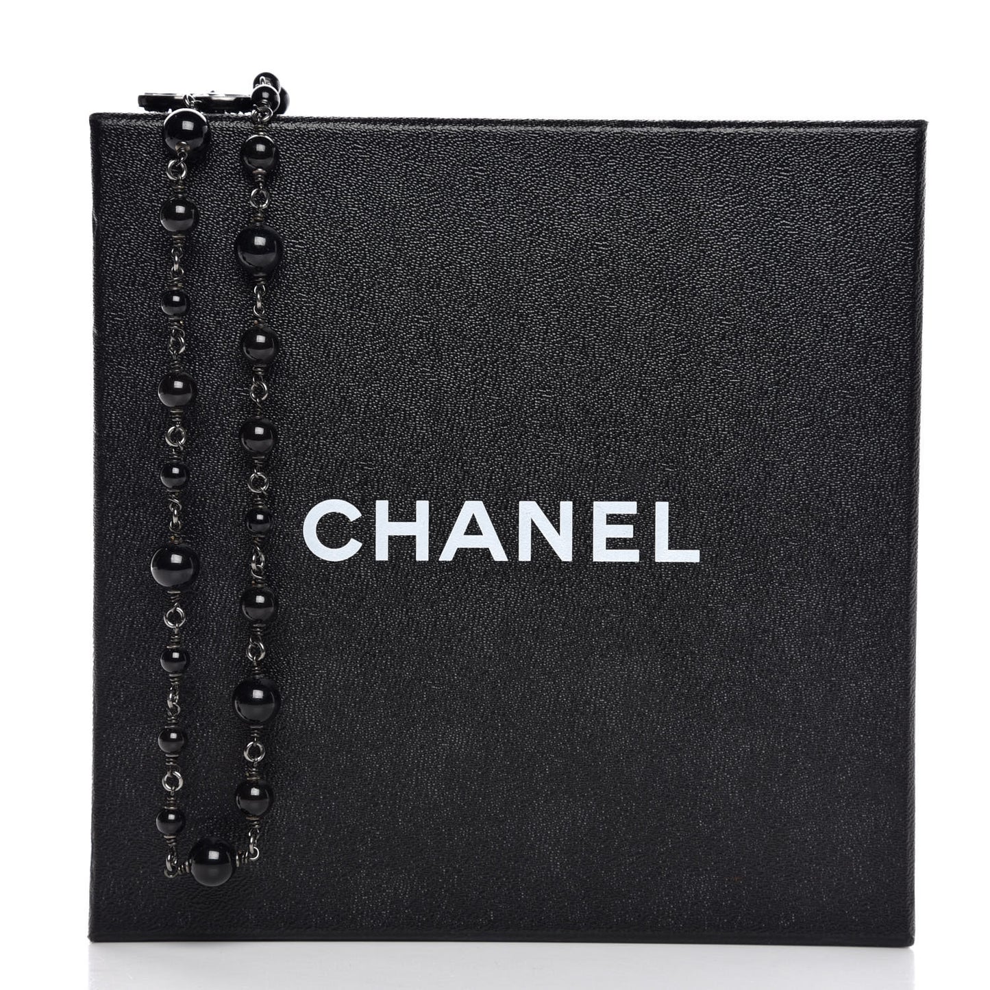 Ruthenium Beaded CC Long Necklace Black