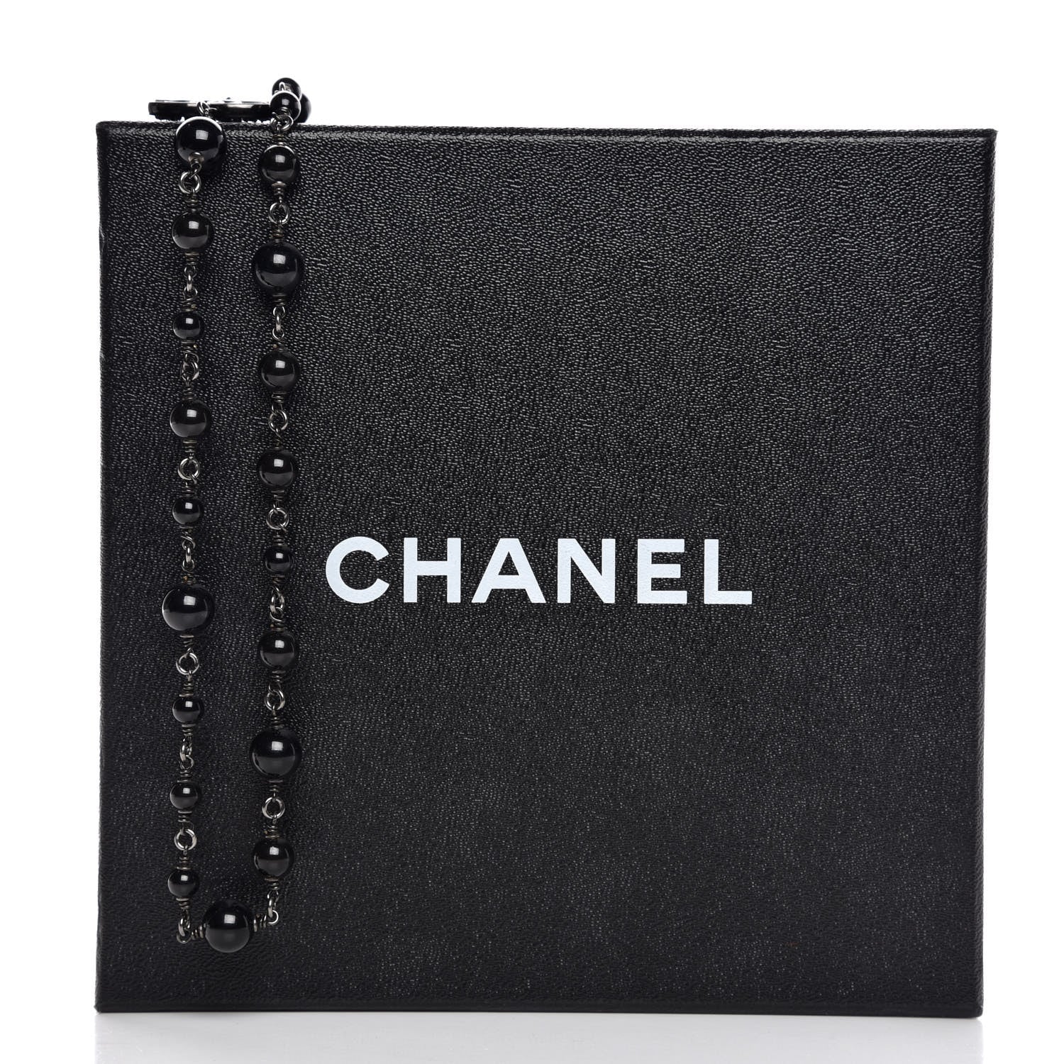 Chanel Ruthenium Beaded CC Long Necklace Black 6 of 6