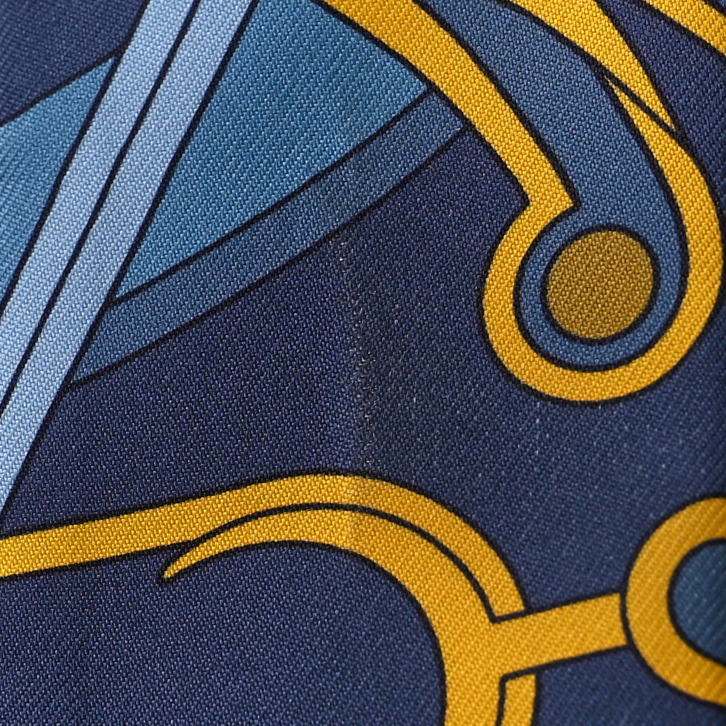 Silk Washington's Carriage Detail Twilly Gris Bleu Jean Jaune