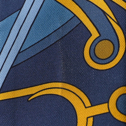 Hermes Silk Washington's Carriage Detail Twilly Gris Bleu Jean Jaune 6 of 6
