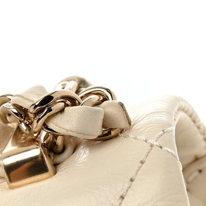 Chanel Shiny Crumpled Calfskin Quilted Top Handle Flap White 11 of 14