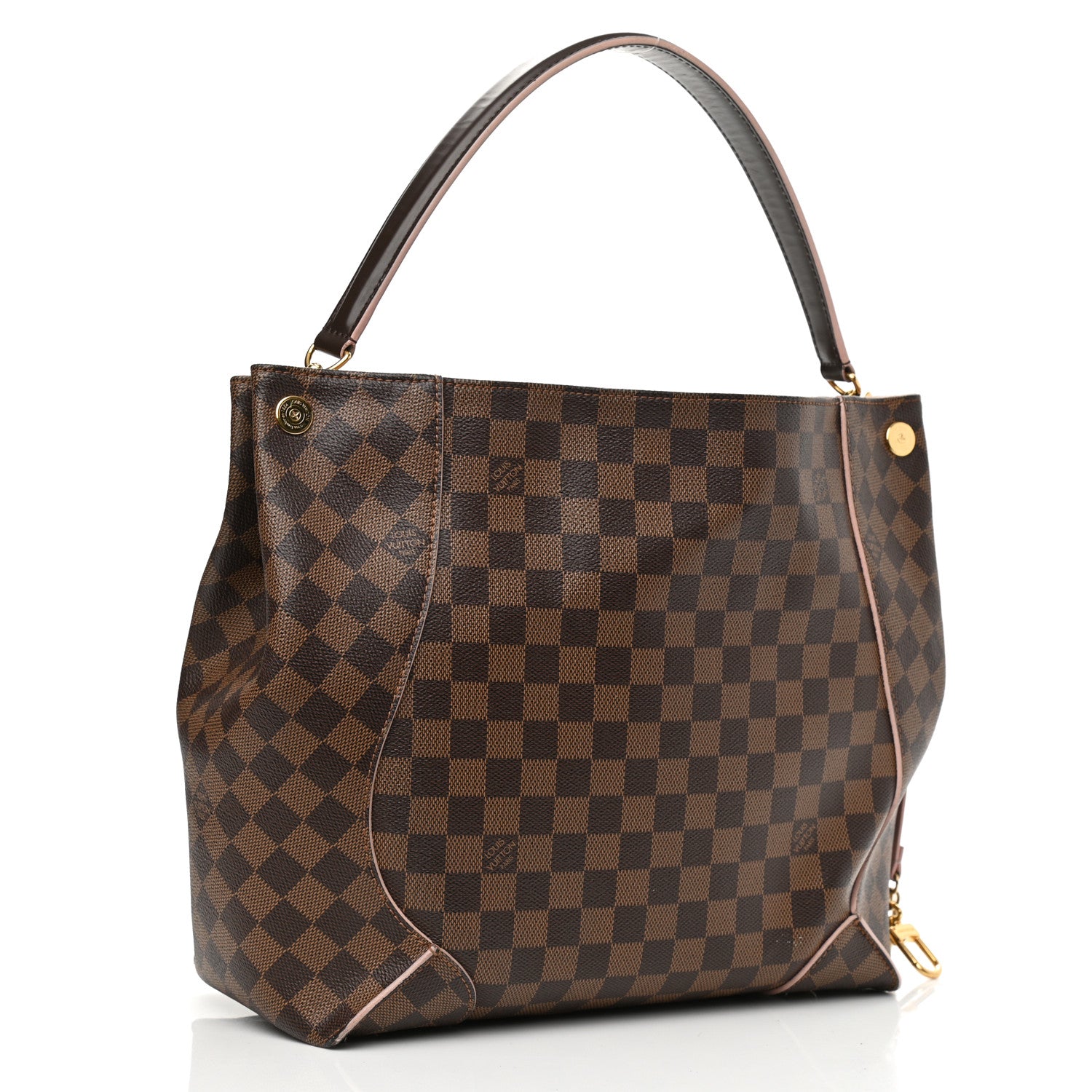 Louis Vuitton Damier Ebene Caissa Hobo Rose Ballerine 3 of 11