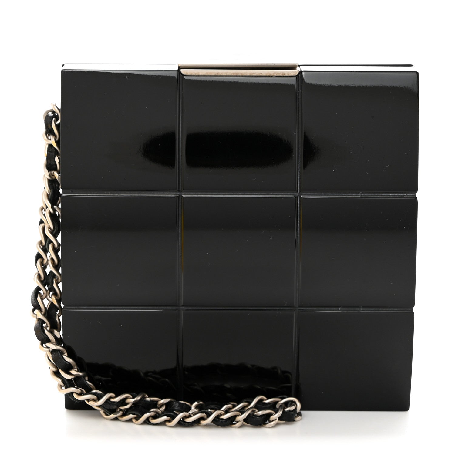 Chanel Plexiglass Minaudiere Wristlet Clutch Black 1 of 10