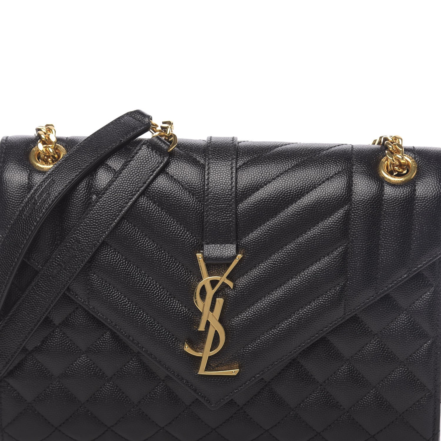 Saint Laurent Grain De Poudre Textured Mixed Matelasse Triquilt Medium Monogram Satchel Black 9 of 9