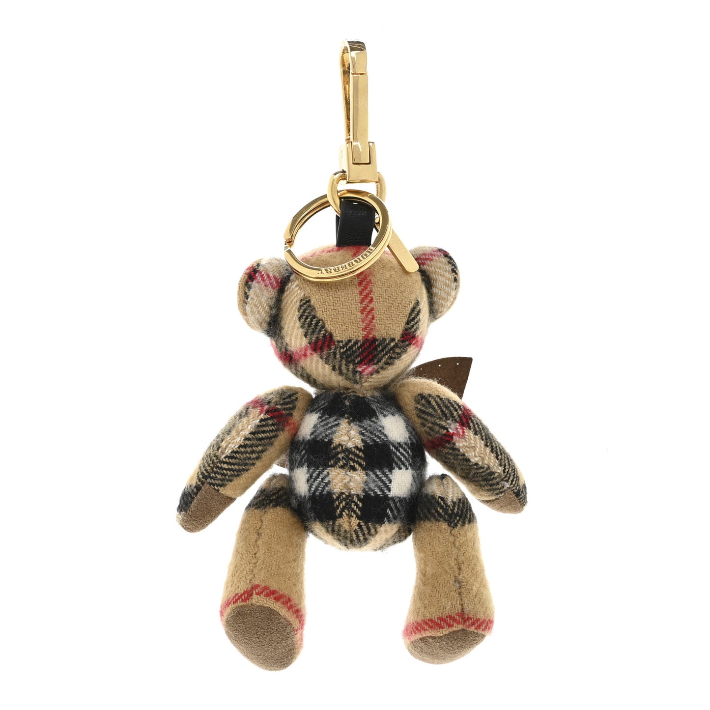 Cashmere Vintage Check Thomas Bear Bag Charm Antique Yellow