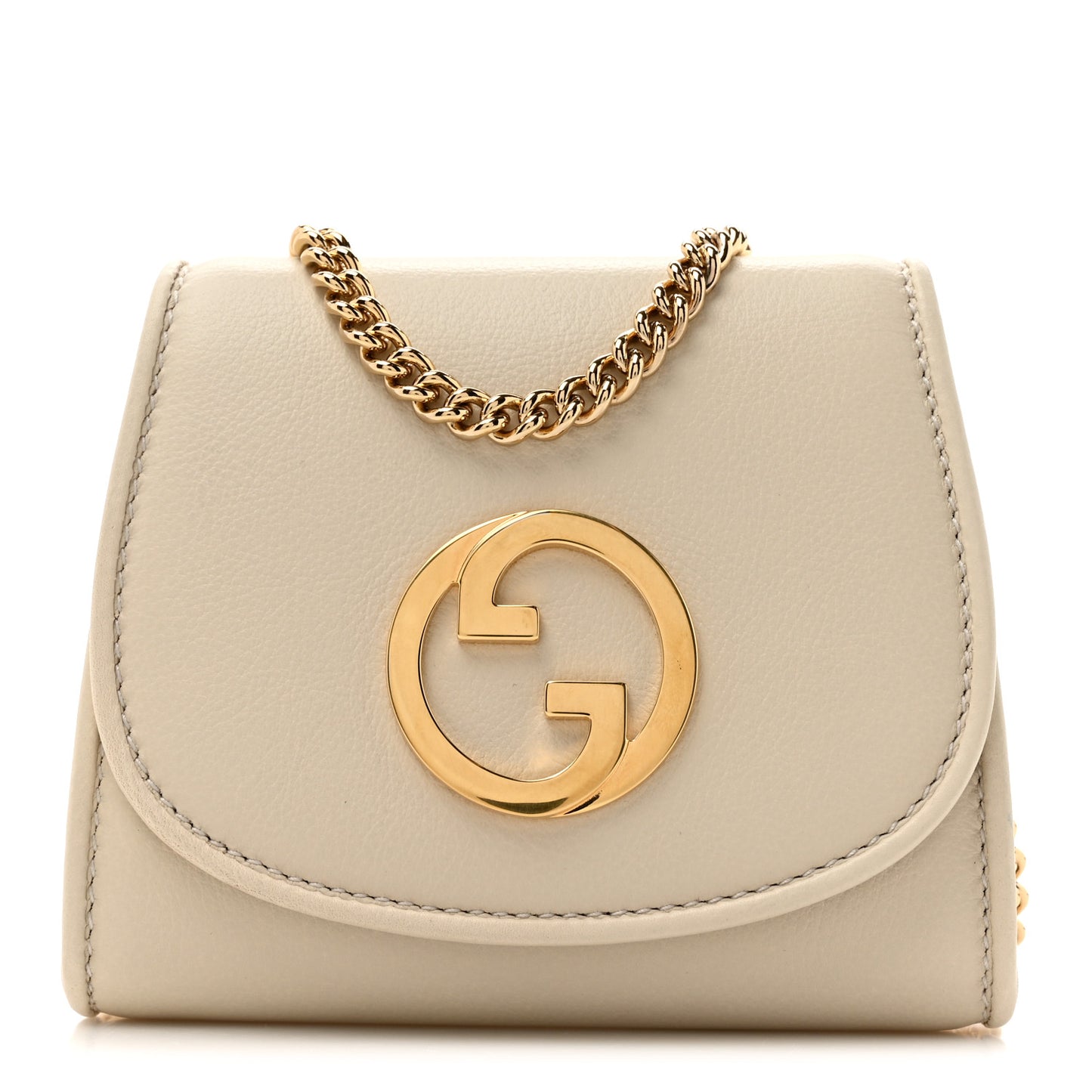 Roxy Calfskin Medium Blondie Chain Wallet Mystic White