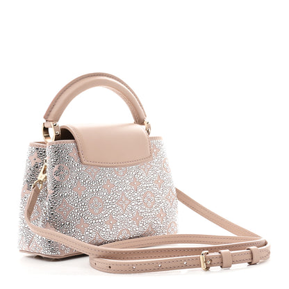 Louis Vuitton Calfskin Satin Swarovski Crystal Mini Capucines Desert Sand 3 of 10