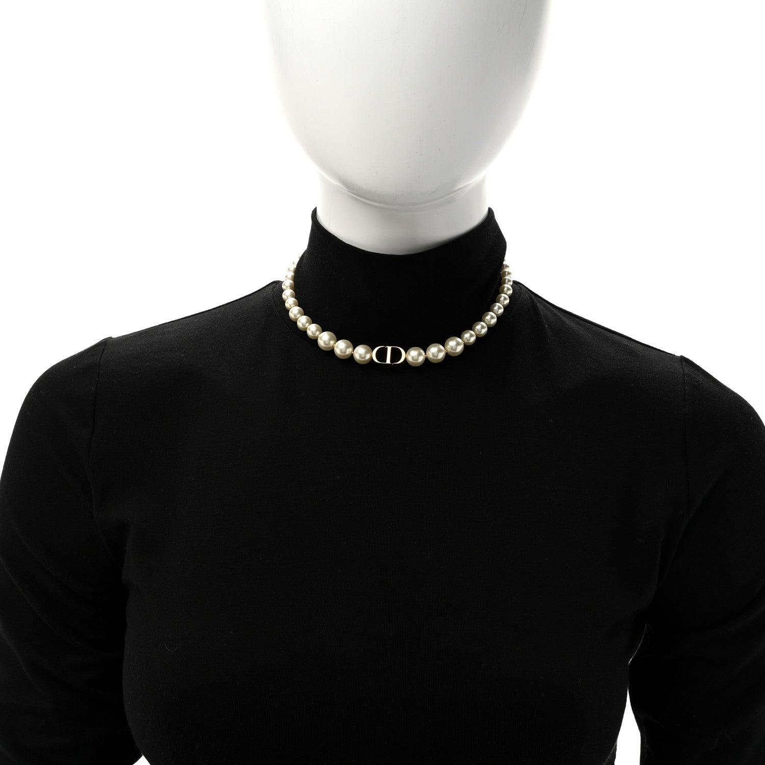 Christian Dior Pearl 30 Montaigne Choker Necklace Gold 3 of 7