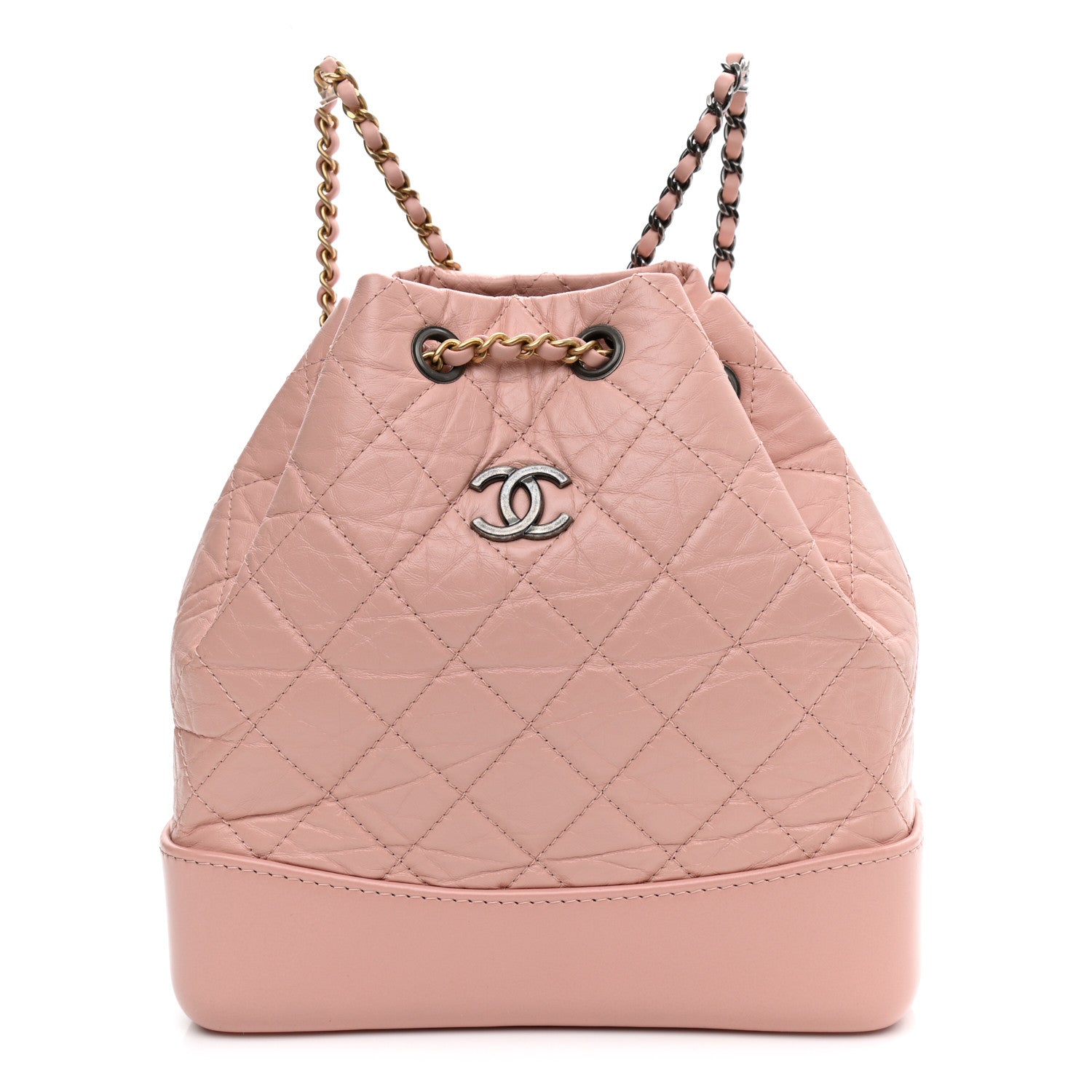 Chanel Aged Calfskin Quilted Small Gabrielle Backpack Pink 1 of 8