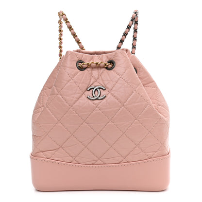 Chanel Aged Calfskin Quilted Small Gabrielle Backpack Pink 1 of 8