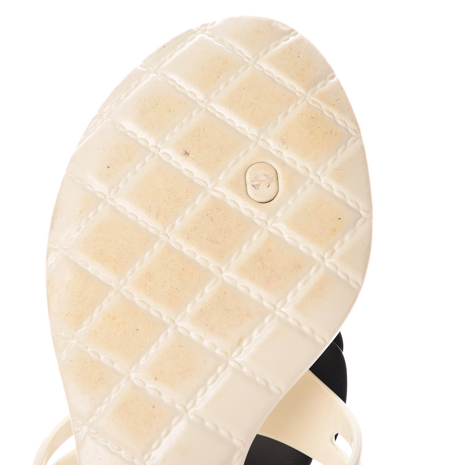 Chanel Jelly Camellia Thong Sandals 38 Ivory Black 10 of 15