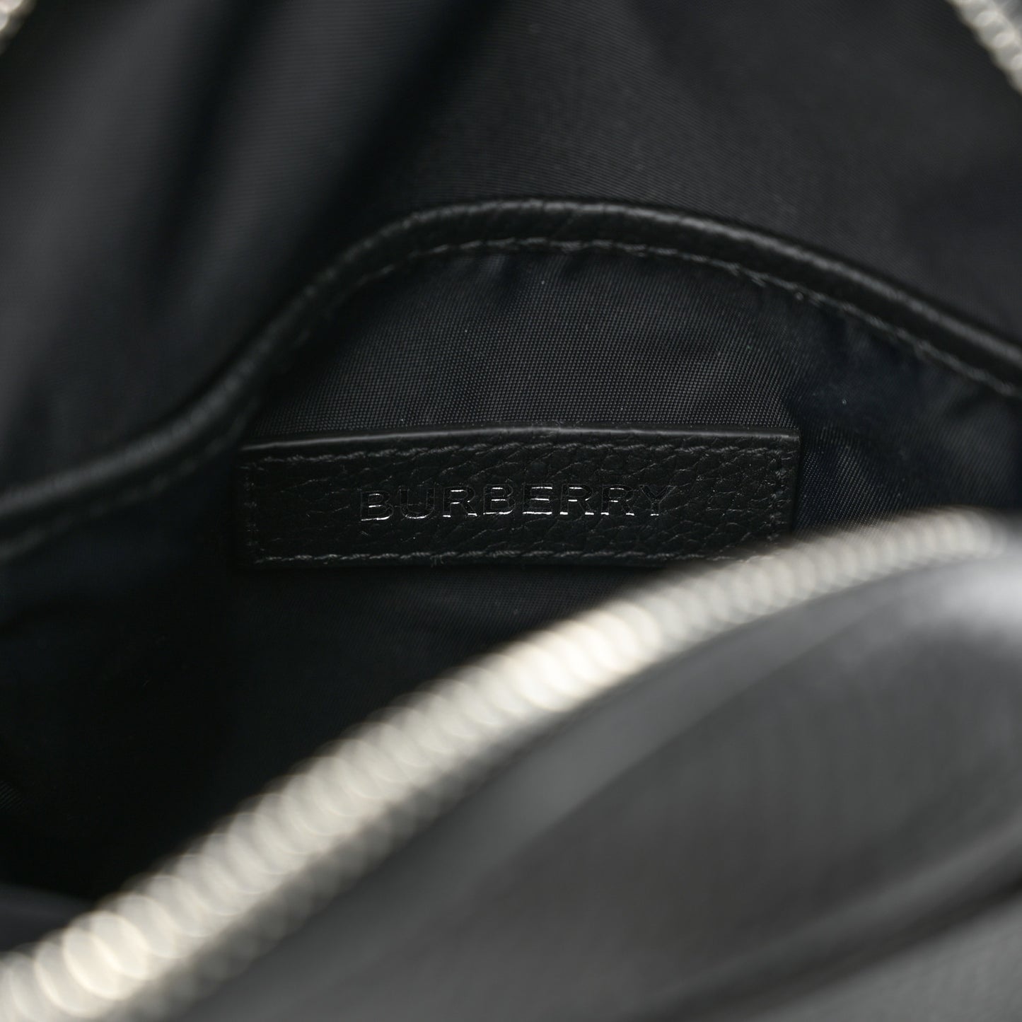 Pebbled Calfskin Logo Embossed Thornton Messenger Bag Black