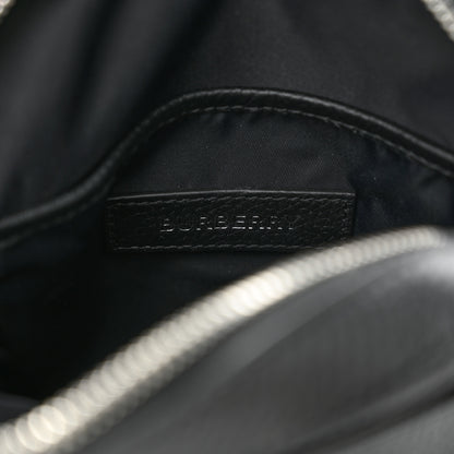 Burberry Pebbled Calfskin Logo Embossed Thornton Messenger Bag Black 6 of 13