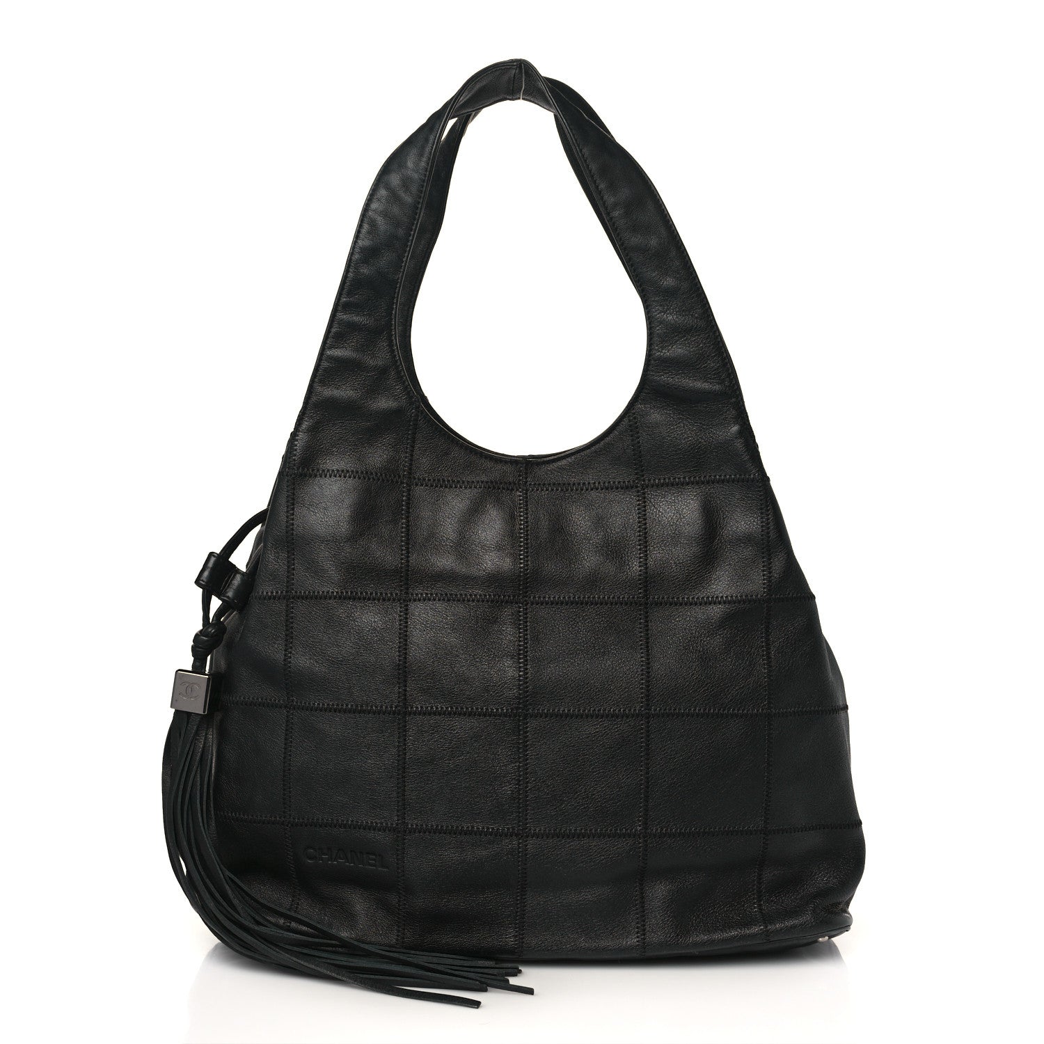 Chanel Calfskin Square Stitched Tassel Bag Black 1 of 9