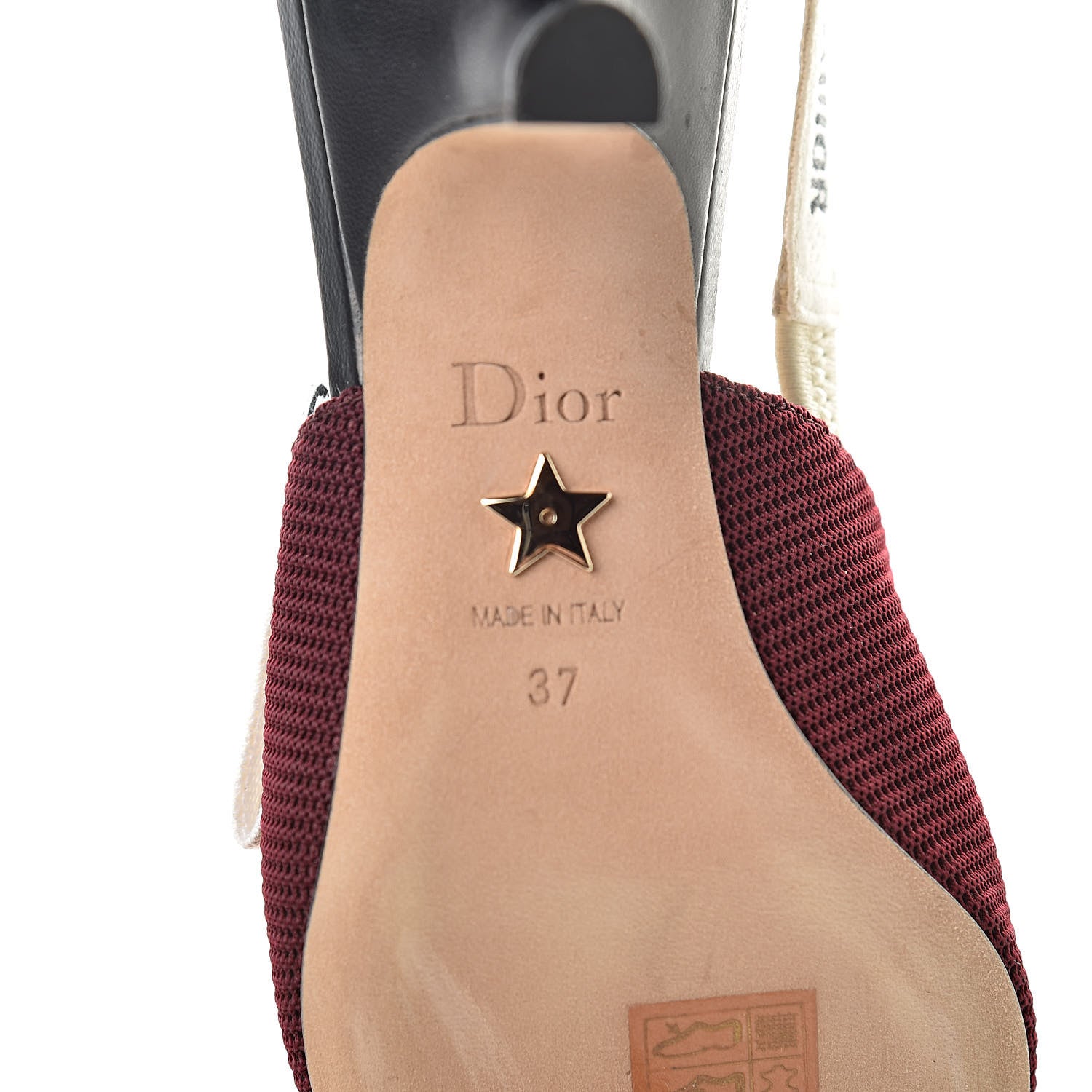 Christian Dior Technical Canvas Ribbon J Adior Slingback 65mm Pumps 37 Rouge Black 8 of 12