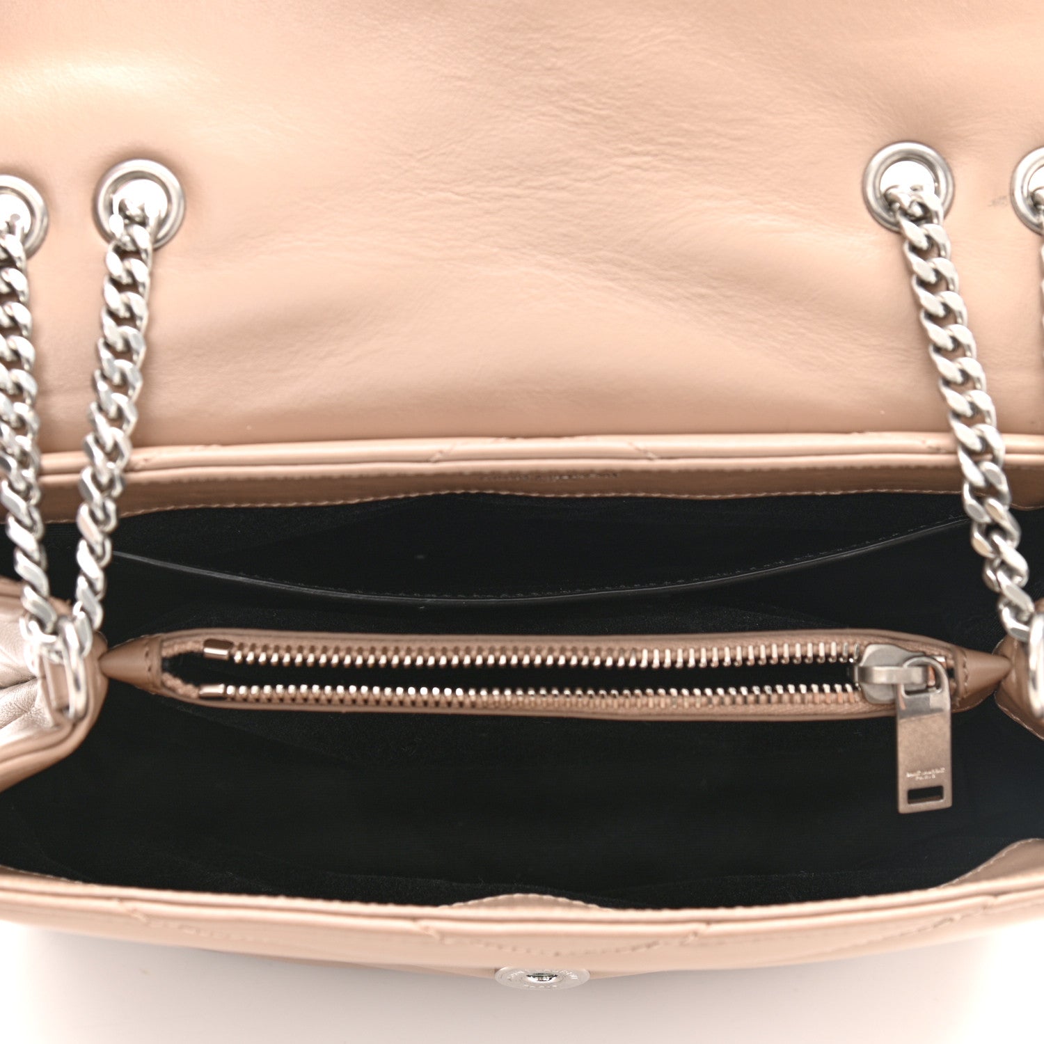 Saint Laurent Calfskin Y Quilted Monogram Small Loulou Chain Satchel Mink 4 of 10