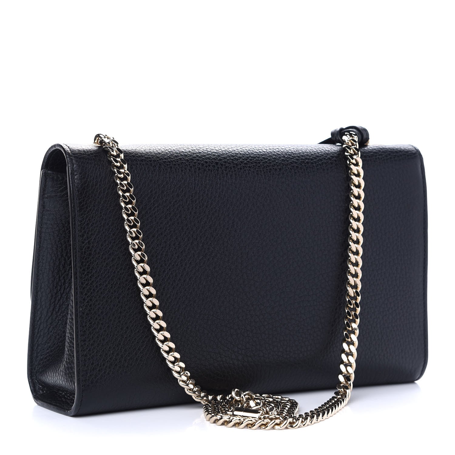Gucci Pebbled Calfskin Medium Miss Bamboo Shoulder Bag Black 2 of 8