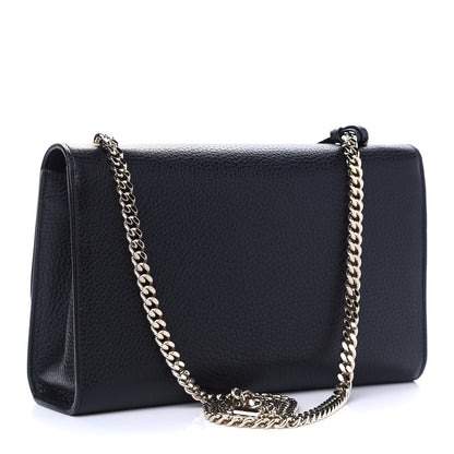 Gucci Pebbled Calfskin Medium Miss Bamboo Shoulder Bag Black 2 of 8