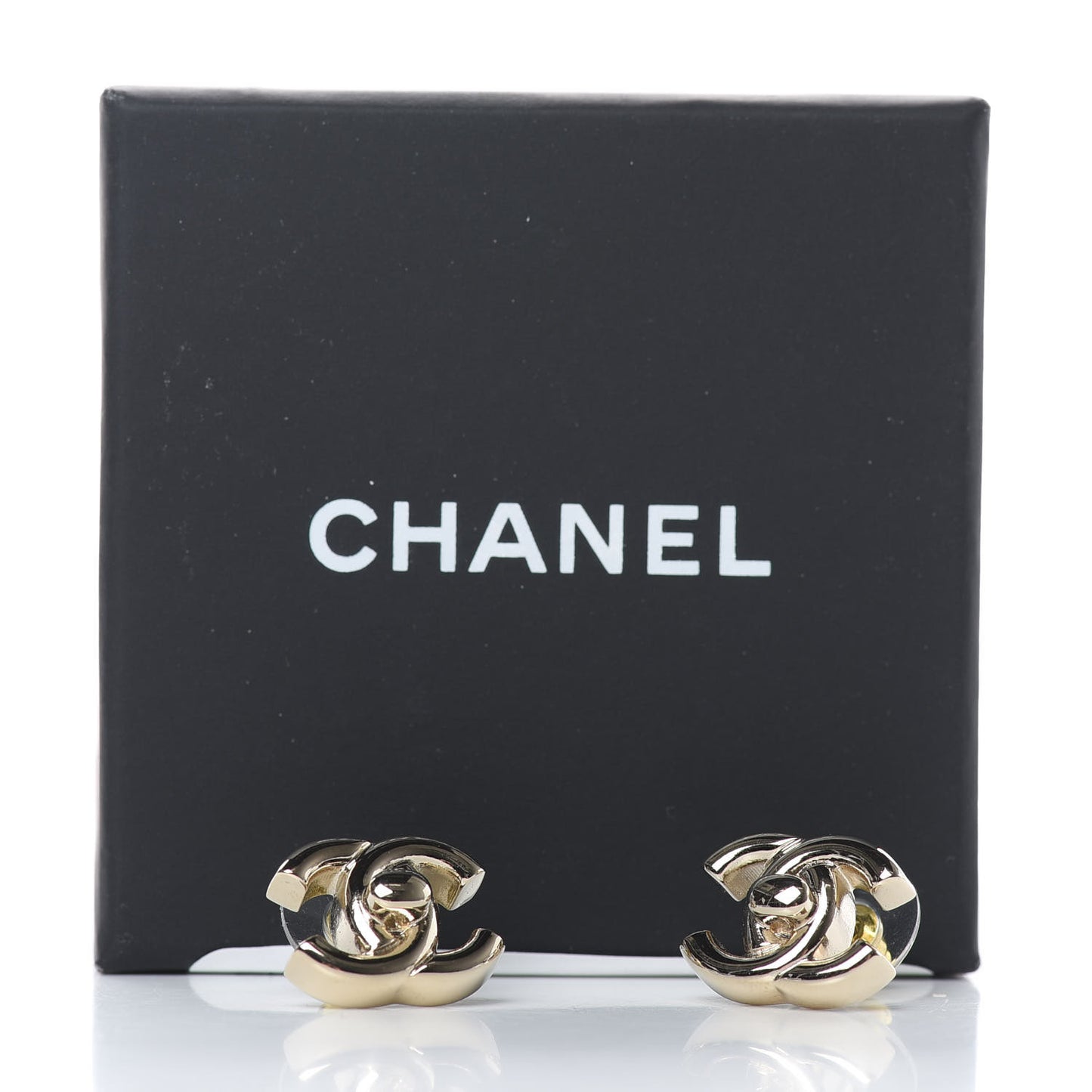 Metal CC Turnlock Earrings Gold
